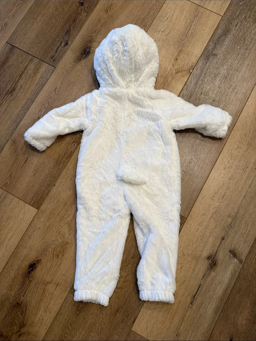 Bullseye Target Dog Baby Costume 18-24m white plush zip up onesie